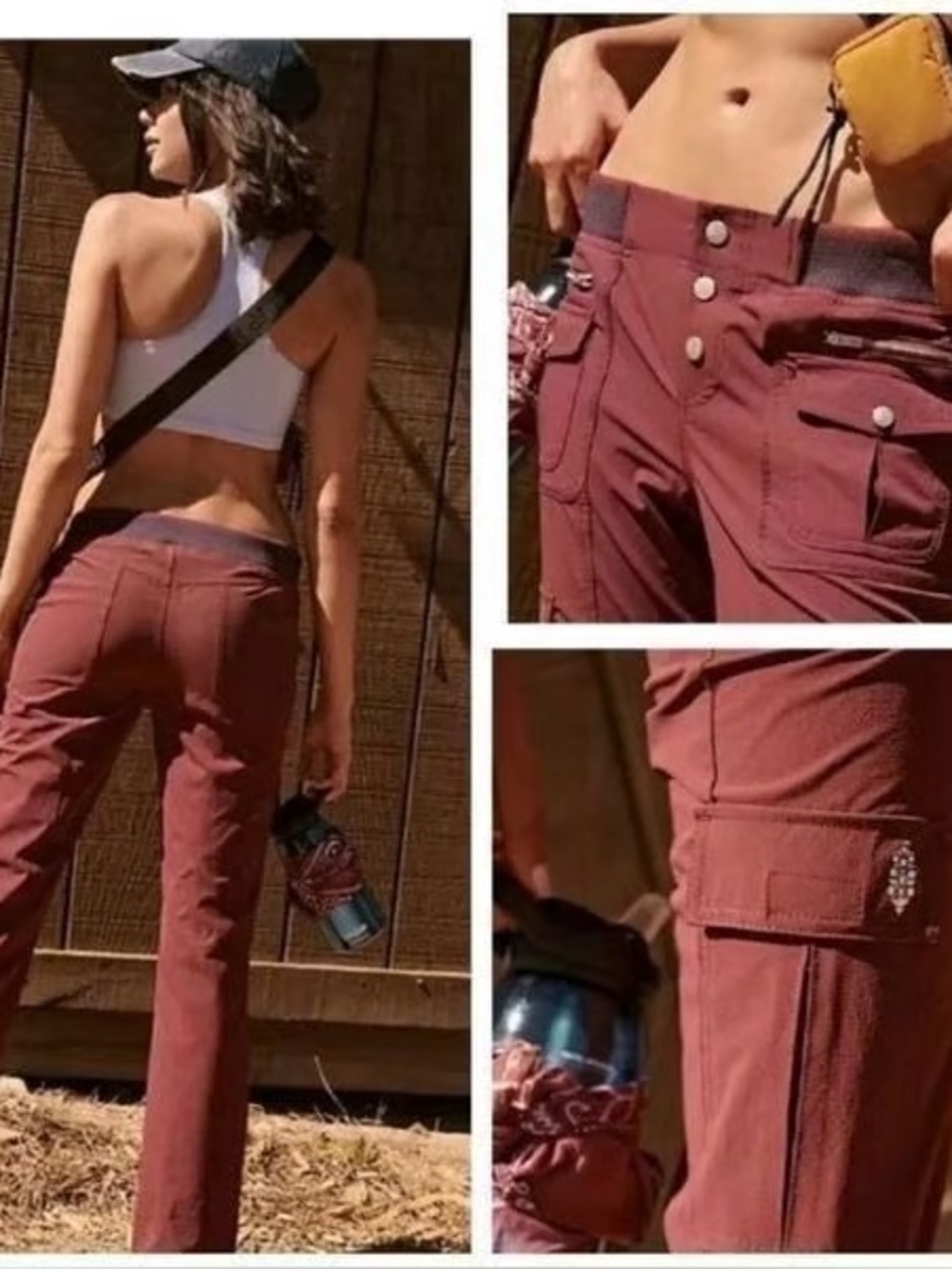 Free People | FP Movement Cascade Hiking Flare Technical Pants in Oxblood Boho